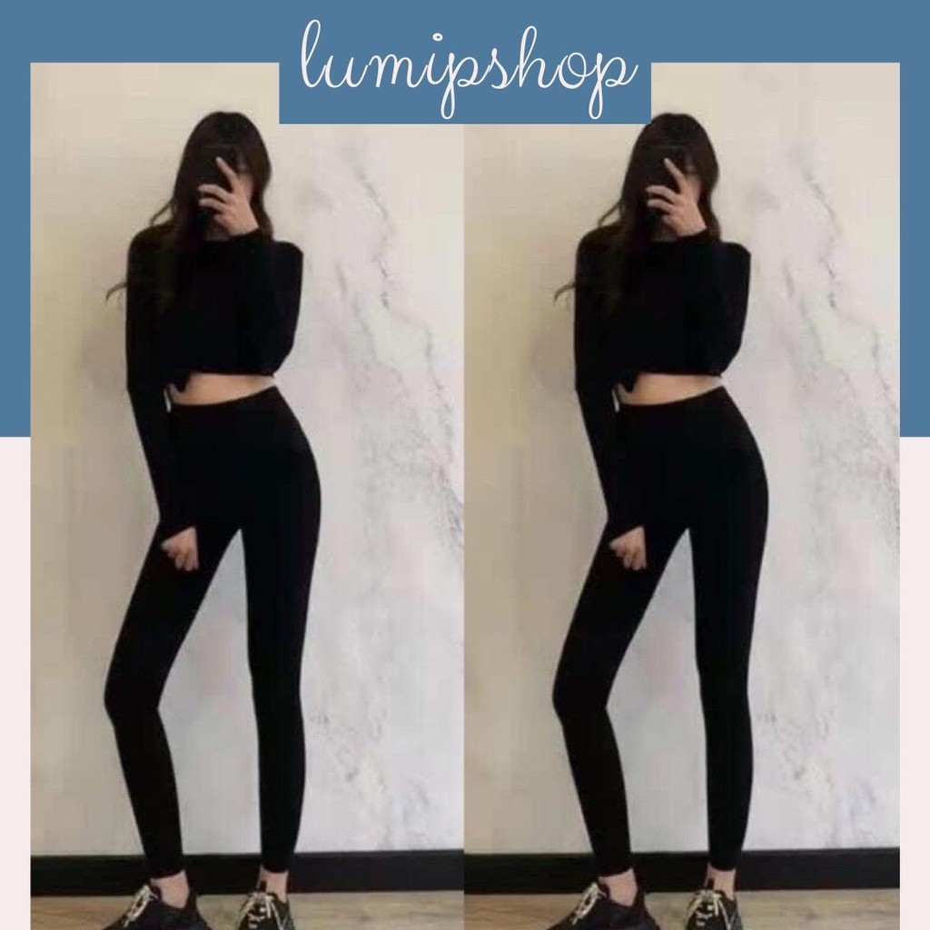 Quần legging nữ dài tập gym nâng mông thể thao cạp cao QG310