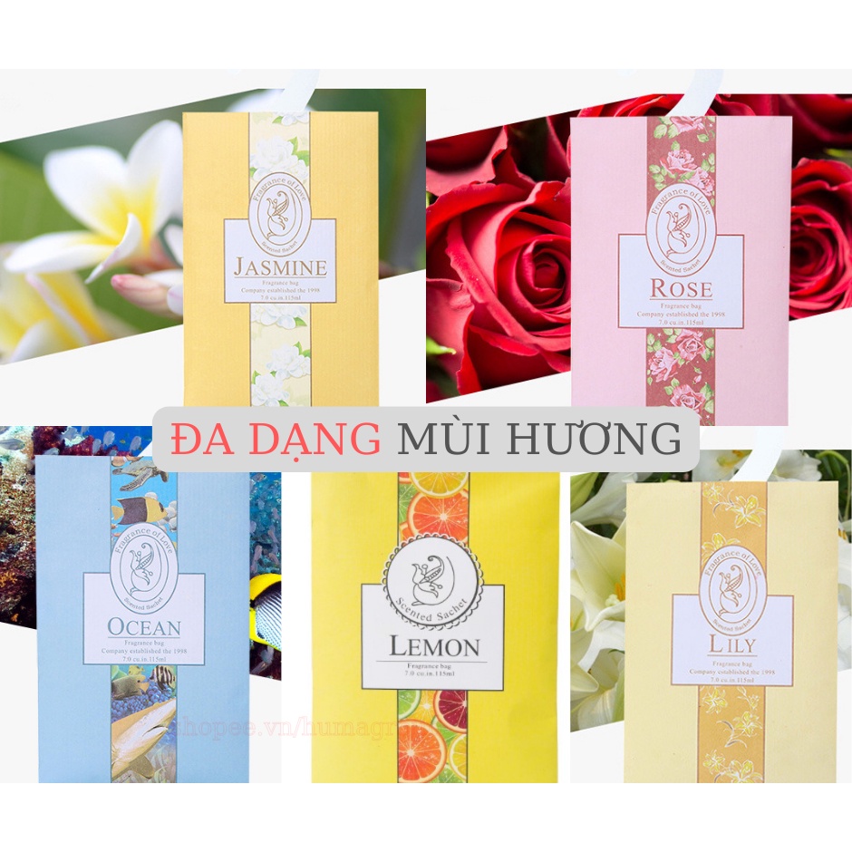 Túi Thơm Để Tủ Quần Áo Hương Nước Hoa – Túi Thơm Treo Phòng, Treo Ô Tô Khử Mùi