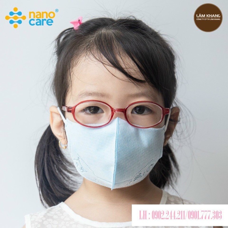 Khẩu trang 3D kid nanocare( khẩu trang giấy kháng khuẩn cho bé)