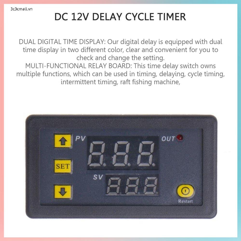 ✨chất lượng cao✨12V 110-220V Timing Delay Relay Module Cycle Timer Digital LED Dual Display