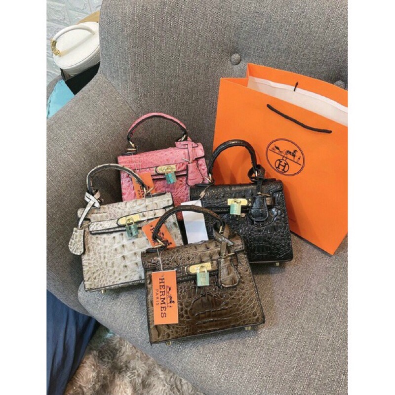 Túi H..M Da Cá Xấu,Túi Đeo Chéo Nữ Cầm Tay Sang Chảnh