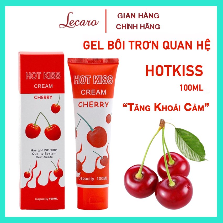 Gel Bôi Trơn Hot Kiss Hương Dâu Tây, Love Kiss Hương Cherry, Dung Tích 100ml, LECARO STORE