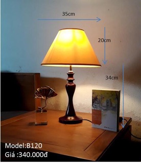 Đèn ngủ để bàn cao cấp thán gỗ