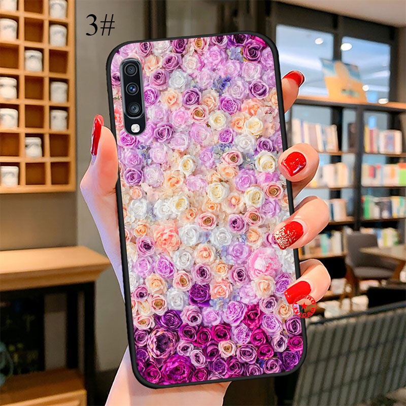 Ốp Điện Thoại Dẻo Họa Tiết Hoa Hồng Tím Xinh Xắn Cho Samsung Galaxy S21S S21 Ultra Plus Fe A72 A32 A22 YE68