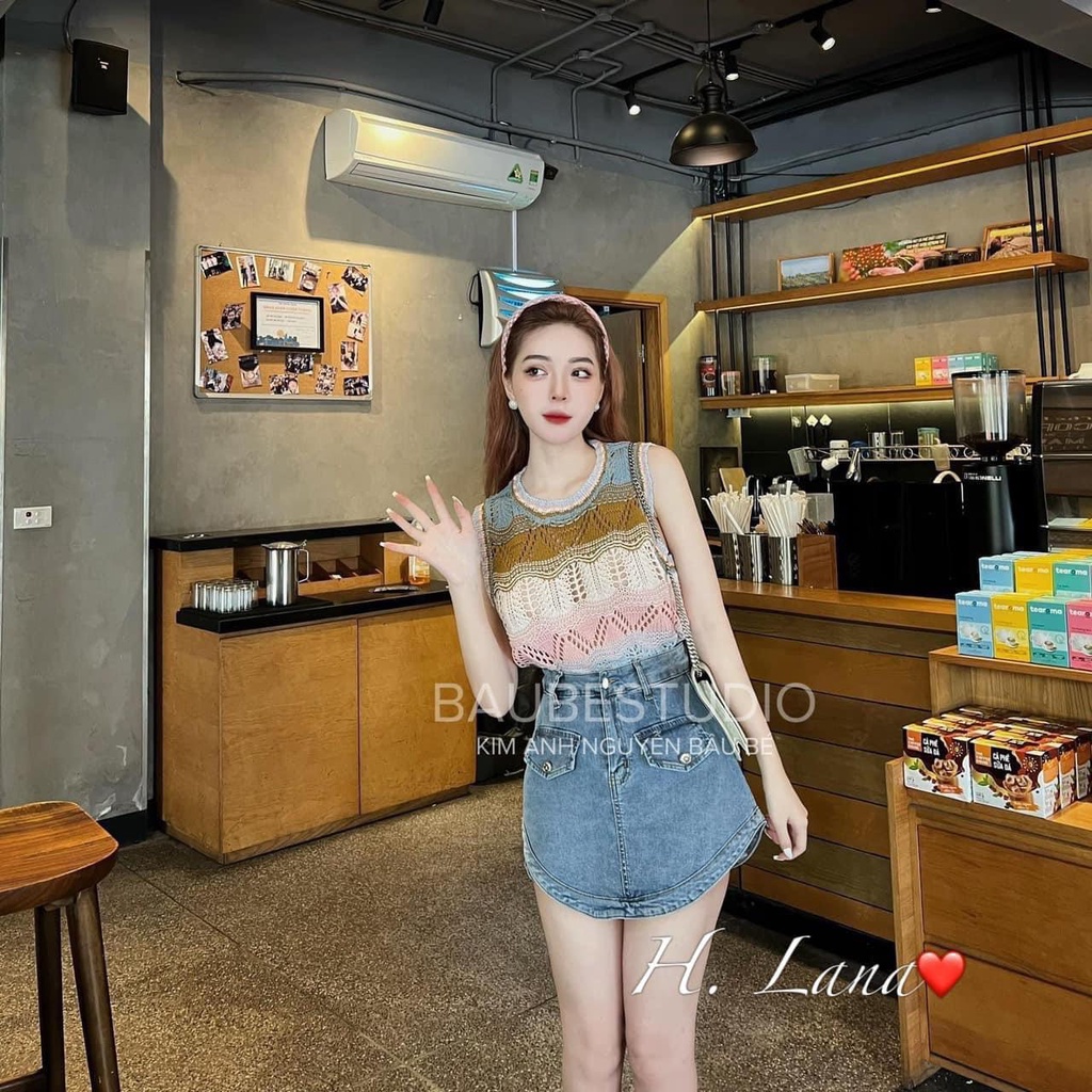 Áo Len Vân Sóng Pha Màu Cho Nữ
