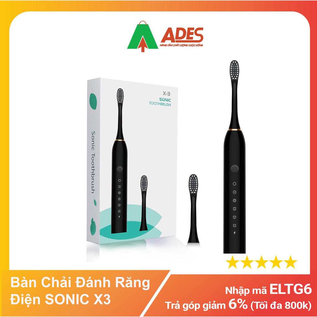 Bàn Chải Điện Tự Động Bàn Chải Đánh Răng Điện SONIC X3 - Hàng Nội Địa Trung Cao Cấp [TẶNG 3 ĐẦU BÀN CHẢI KÈM THEO]