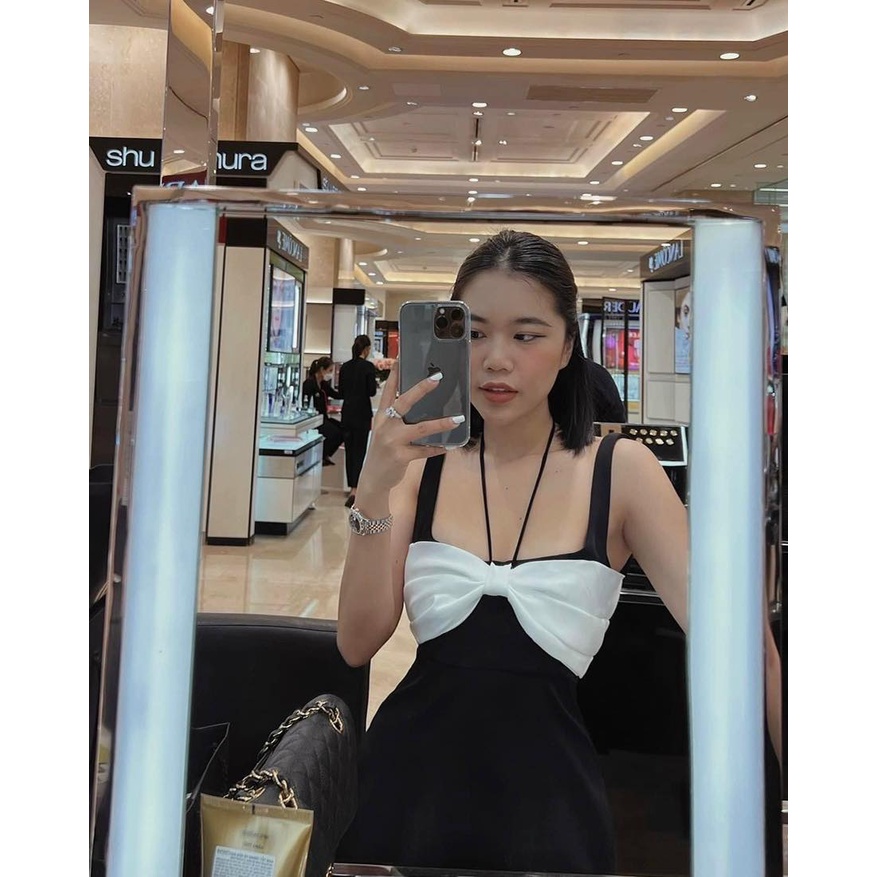 [FREESHIP] JUMP đen 2 dây nơ ngực nữ áo liền quần đồ bay NÀNG CLOSET