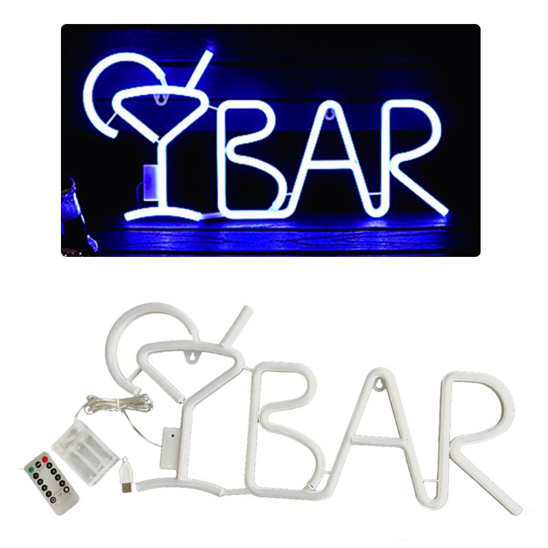 SPMH Juice Letter BAR Neon Lamp Creative LED Night Light Bar Wall Hanging Ornaments