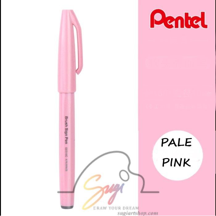 [SUGI ART SHOP] Bút viết thư pháp Pentel Fude Touch Brush Sign Pen tông màu Pastel