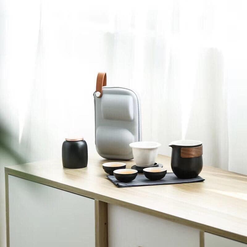 Sét trà du lịch bằng gốm, xinh xắn, tiện lợi