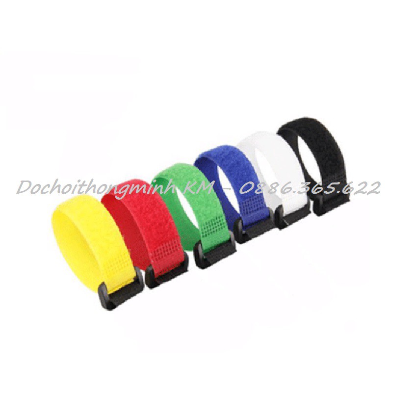 Dây Velcro khóa nhựa buộc gọn dây điện dây cáp nhiều màu