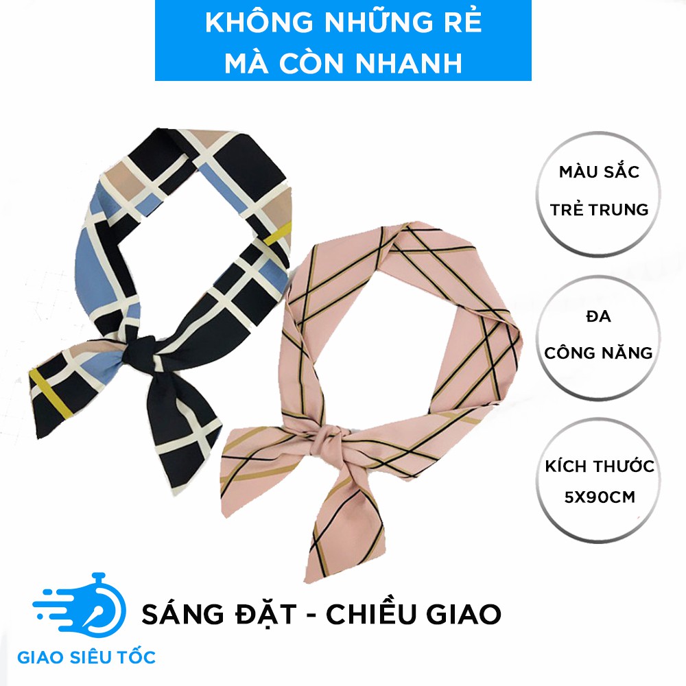 Khăn TURBAN dài Hàn Quốc 5x90 vải cao cấp họa tiết cá tính trẻ trung