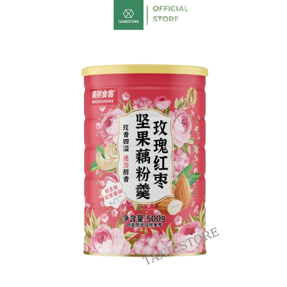 Bột củ sen hoa hồng mix hạt dinh dưỡng dưỡng nhan ăn kiêng Meizhoushike M11 hộp 500gr