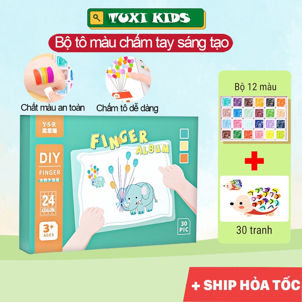 Bộ tranh Màu Tô bằng ngón tay nhiều hình ảnh đơn giản sáng tạo, an toàn cho bé