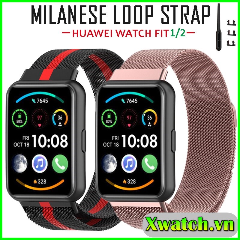 Dây đeo Milanese Loop kim loại thép không gỉ cho Huawei Watch Fit 2