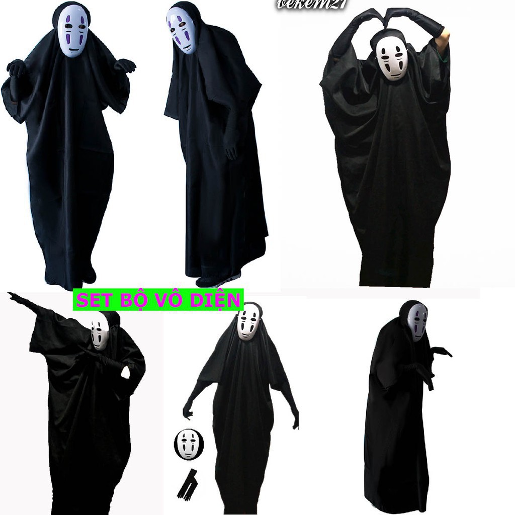 [COSPLAY VÔ DIỆN] SET BỘ trang phục HÓA TRANG VÔ DIỆN Hayao Miyazaki SPIRITED AWAY(KAONASHI) CHO trẻ thơ VÀ NGƯỜI to