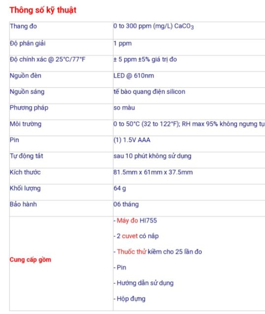 MÁY ĐO KIỀM HANNA HI755  nhập Châu Âu