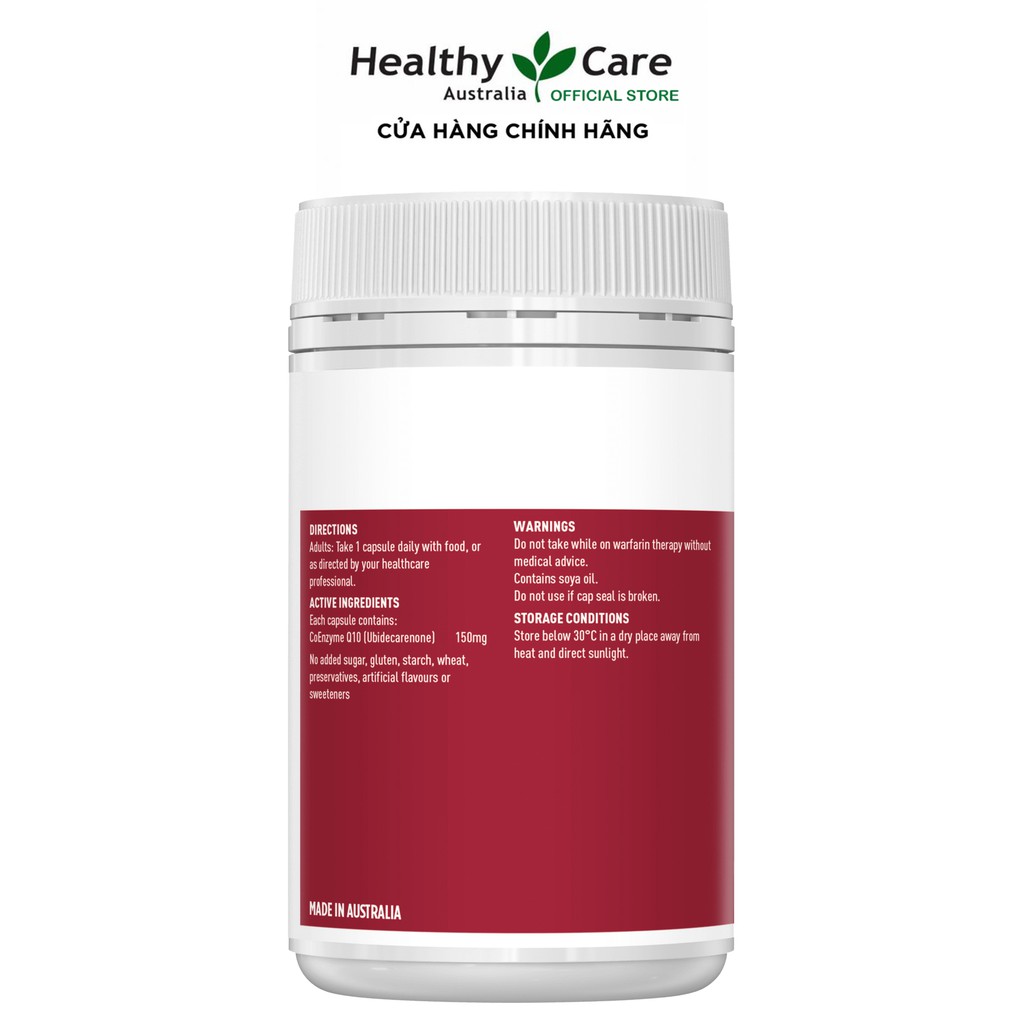 Viên uống bổ tim Coenzyme Q10 150mg Healthy Care Úc, 100 viên