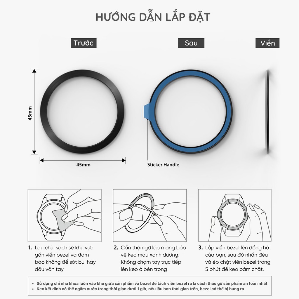 Viền Bezel cho Samsung Galaxy Watch 3 (45mm / 41mm ) - Hãng RINGKE