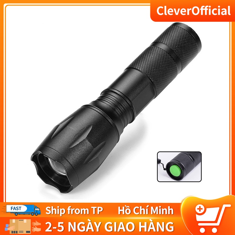 ĐÈN PIN T6 SIÊU SÁNG LOAI 1 CÓ RON CHỐNG NƯỚC CHIẾU XA HƠN 500M ĐÈN PIN mini
