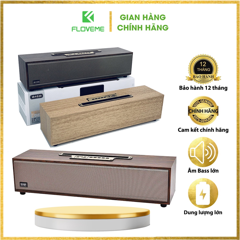 New 2022 , Loa Bluetooth XM 520 Thiết Kế Vỏ Gỗ Sang Trọng Dạng Thanh Để Bàn , Bass Chuẩn , Ấm , Công Suất 20W Siêu Trầm.