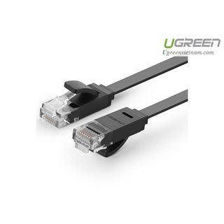 Cáp mạng cat6 dẹp đúc sẵn chính hãng ugreen 11242 màu đen dài 15m