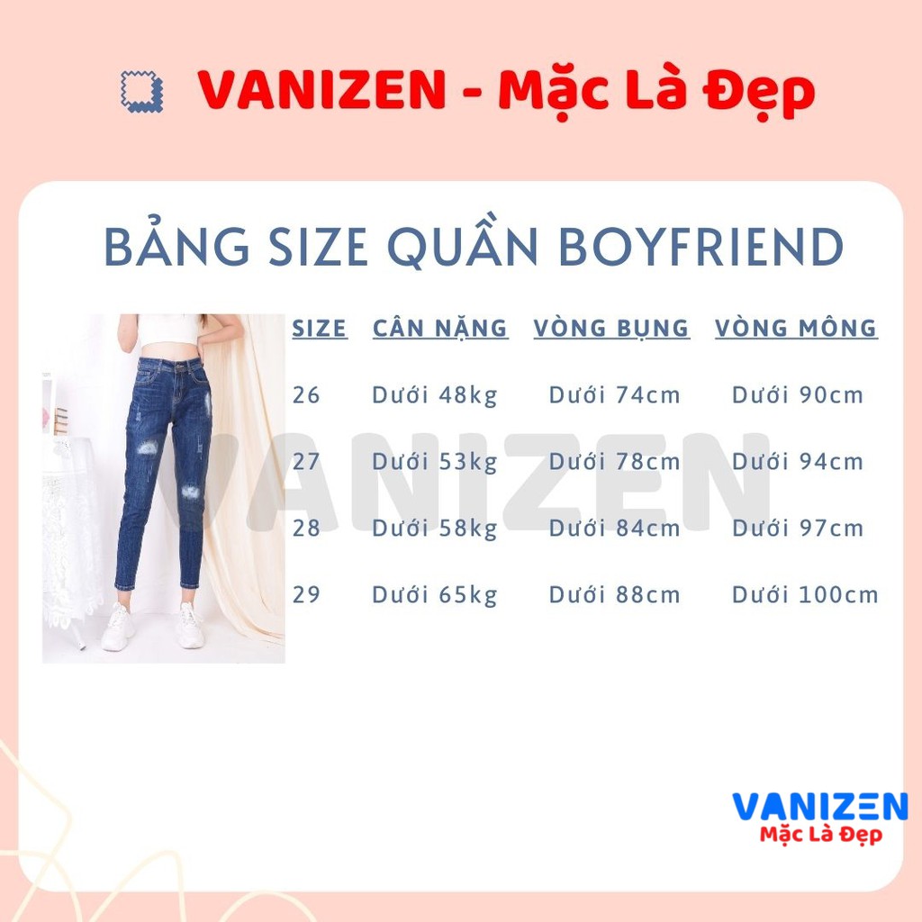 Quần jean nữ ống rộng baggy đẹp lưng cao cạp căn bản rách thêu hàng hiệu cao cấp mã 456 VANIZEN