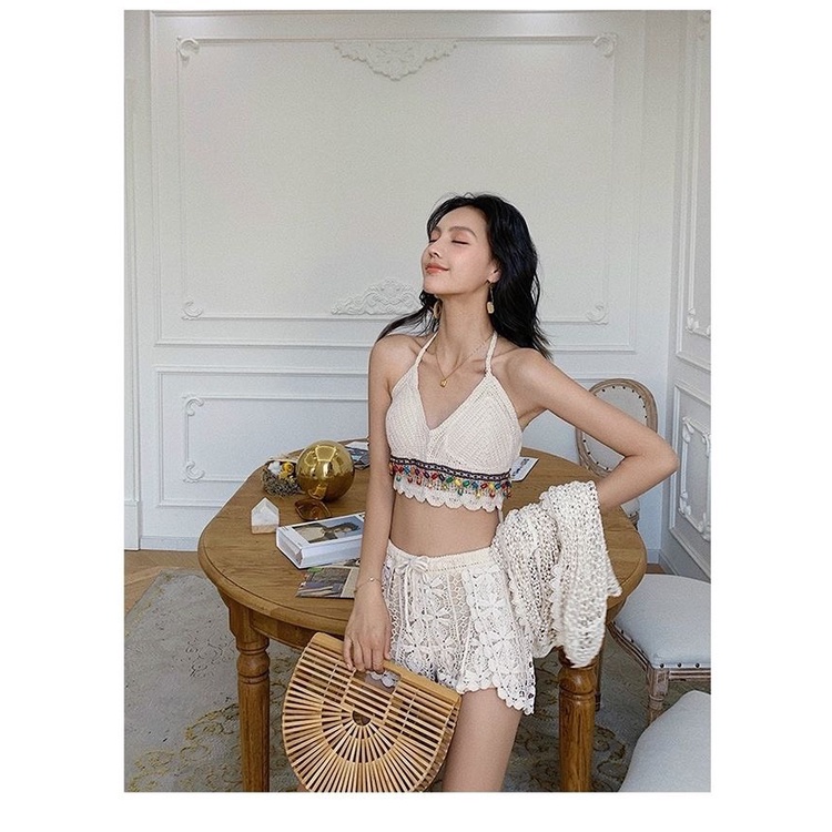 Set Ren Bikini Đi Biển 3 Món Sexy Bán Rời Theo Phân Loại Bộ Ren Đi Biển Bikini Đi biển br10