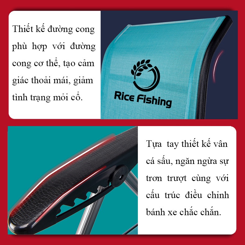 Ghế Săn Hàng Rice Fishing Chuyên Dụng Câu Đài Câu Đơn trọng lượng nhẹ, giải quyết mọi địa hình KK-40