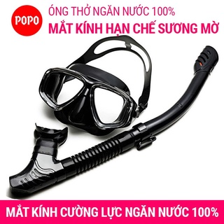 ☢¤▥Bộ kính lặn Ống thở, mắt KÍNH CƯỜNG LỰC, ống thở ngăn nước cao cấp SHARK