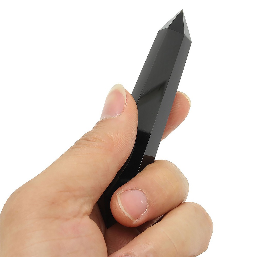 Viên trụ đá pha lê obsidian tự nhiên 100% 2 đầu nhọn