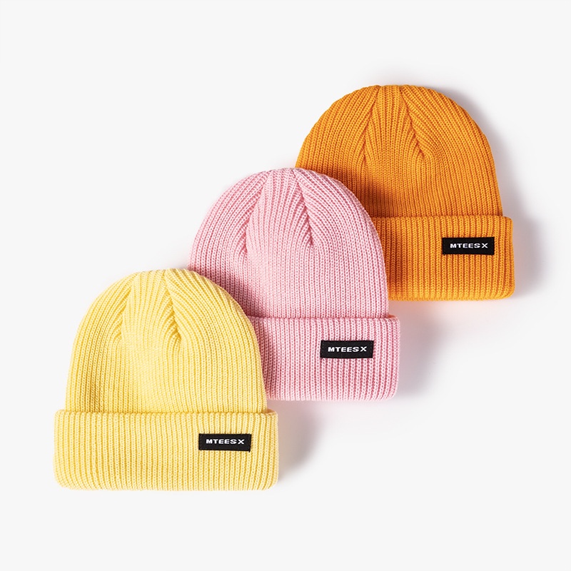 Mũ LINJW bằng vải dệt kim màu trơn phong cách Hàn Quốc cá tính cho nam và nữ