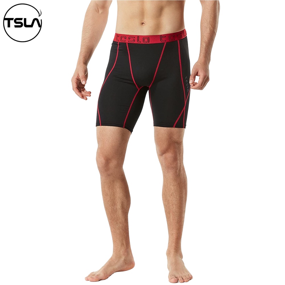 Quần thể thao nam combat bó cơ thể TSLA short nén legging đùi ngắn thoáng mát kháng khuẩn chống UV tập gym đá bóng bơi