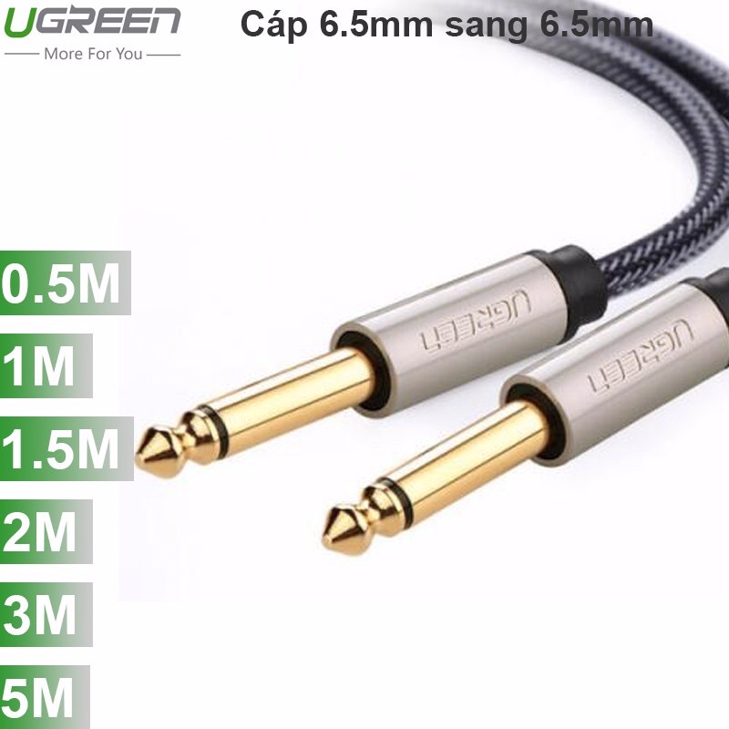 Cáp âm thanh Audio 6.5mm hai đầu dương dài 1,5m  Ugreen 40810 cao cấp