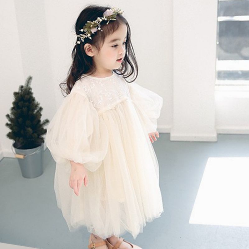 Đầm Công Chúa Phối Lưới Màu Sắc Thời Trang Cho Bé Gái