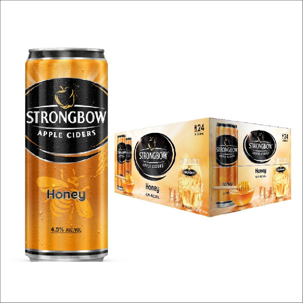 Lốc 6 lon nước táo lên men Strongbow vị Táo nguyên bảng/Mật ong/Dâu đỏ/Dâu đen(dark fruit) 330ml/lon