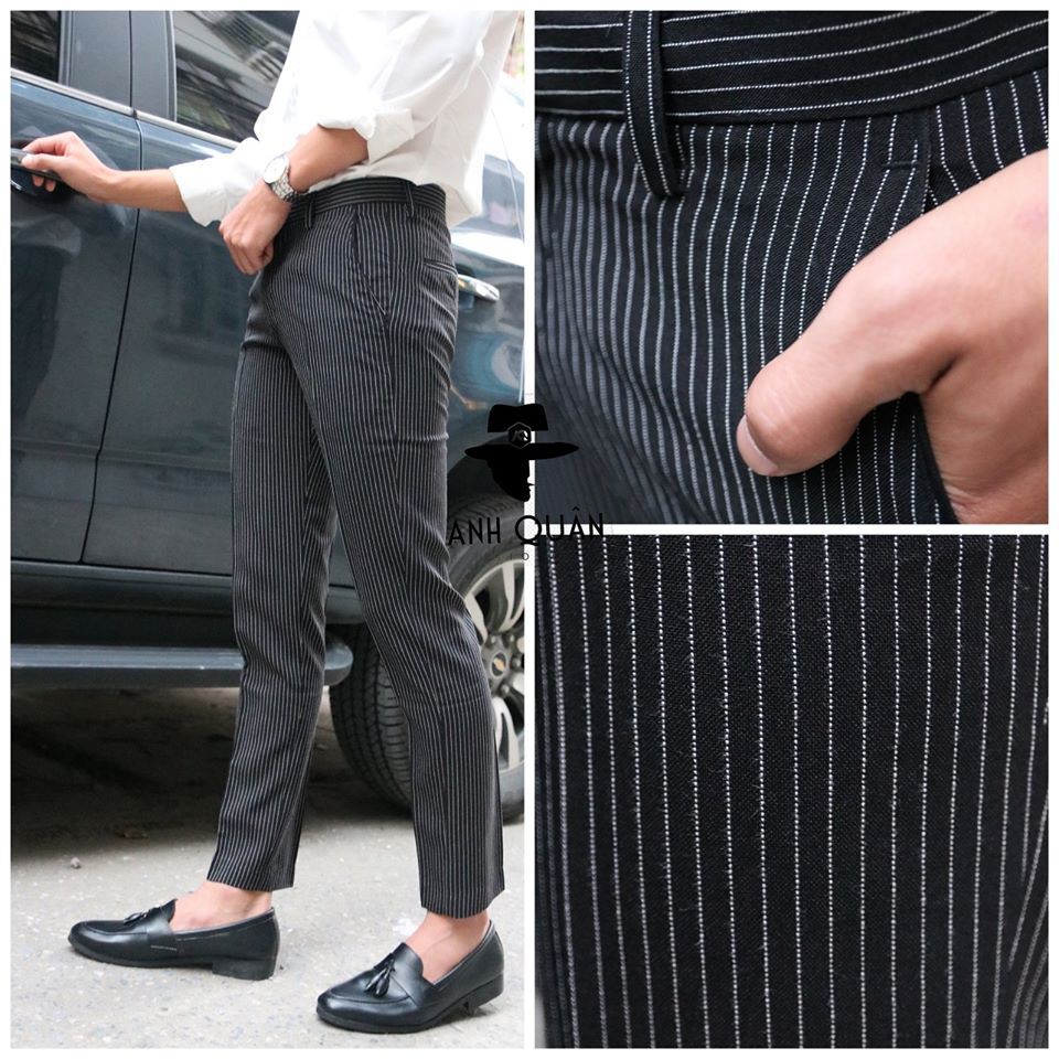 (VẢI XUẤT KHẨU) QUẦN ÂU NAM CAO CẤP Hàng Xuất Khẩu 2019 (Sọc Đen) (Được Trợ Giá)