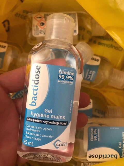 Gel rửa tay khô Bactidose Pháp Diệt khuẩn 99,9%