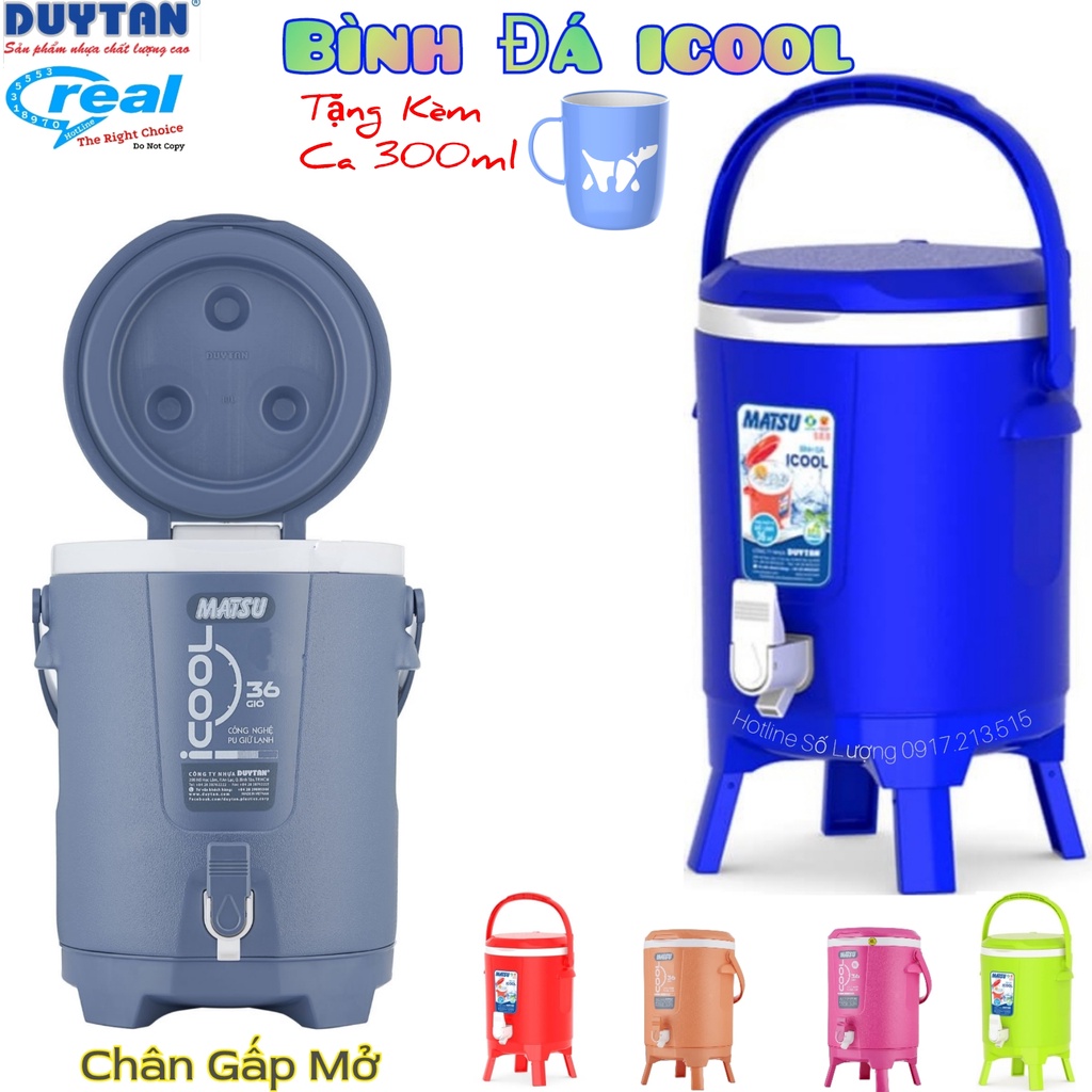 Binh đá giữ nhiệt icool 14L / 20L Nhựa duy tân