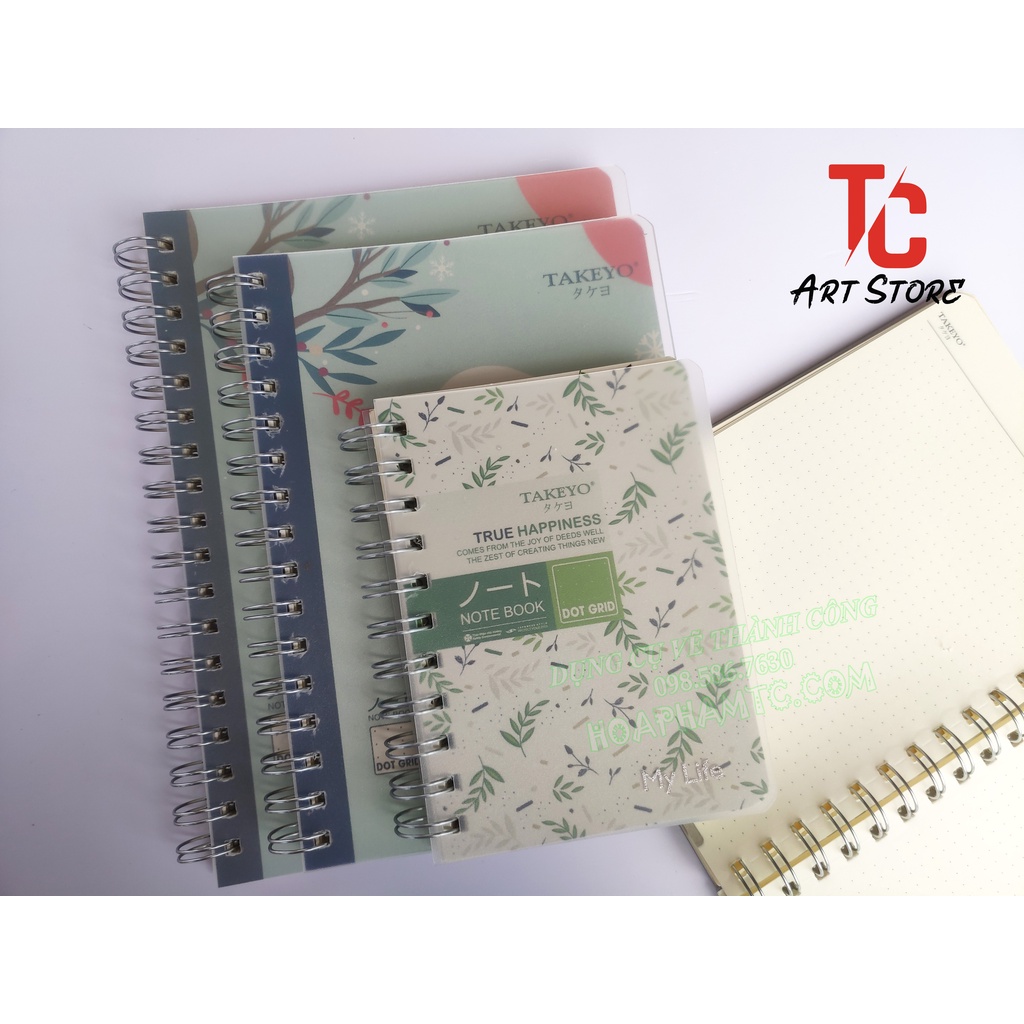 Sổ My Life Chấm Dot Grid TAKEYO - Bìa Nhựa, Làm Bullet Journal và Planner Sổ Tay (80gsm, 200 Trang)