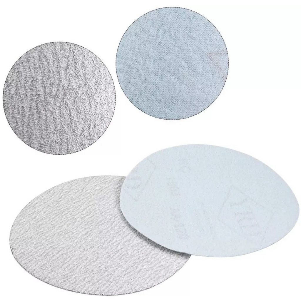 Giấy nhám tròn 125mm, bề mặt sản phẩm có lớp phủ stearate