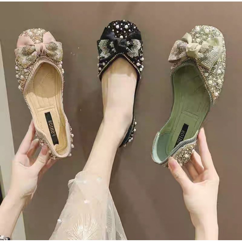 [Mã FATHANG5 giảm 10K đơn 50K] GIÀY BÚP BÊ ĐÍNH ĐÁ ĐẾ DẺO MẪU MỚI - freeship hàng có sẵn | BigBuy360 - bigbuy360.vn