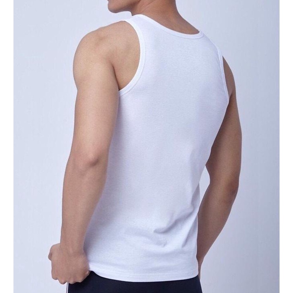 Áo May Ô Ba Lỗ Nam Vicci Màu Trắng, Chất Liệu 100% Cotton Mềm Mịn, Co Giãn, Thấm Hút Mồ Hôi, Siêu Thoáng Mát