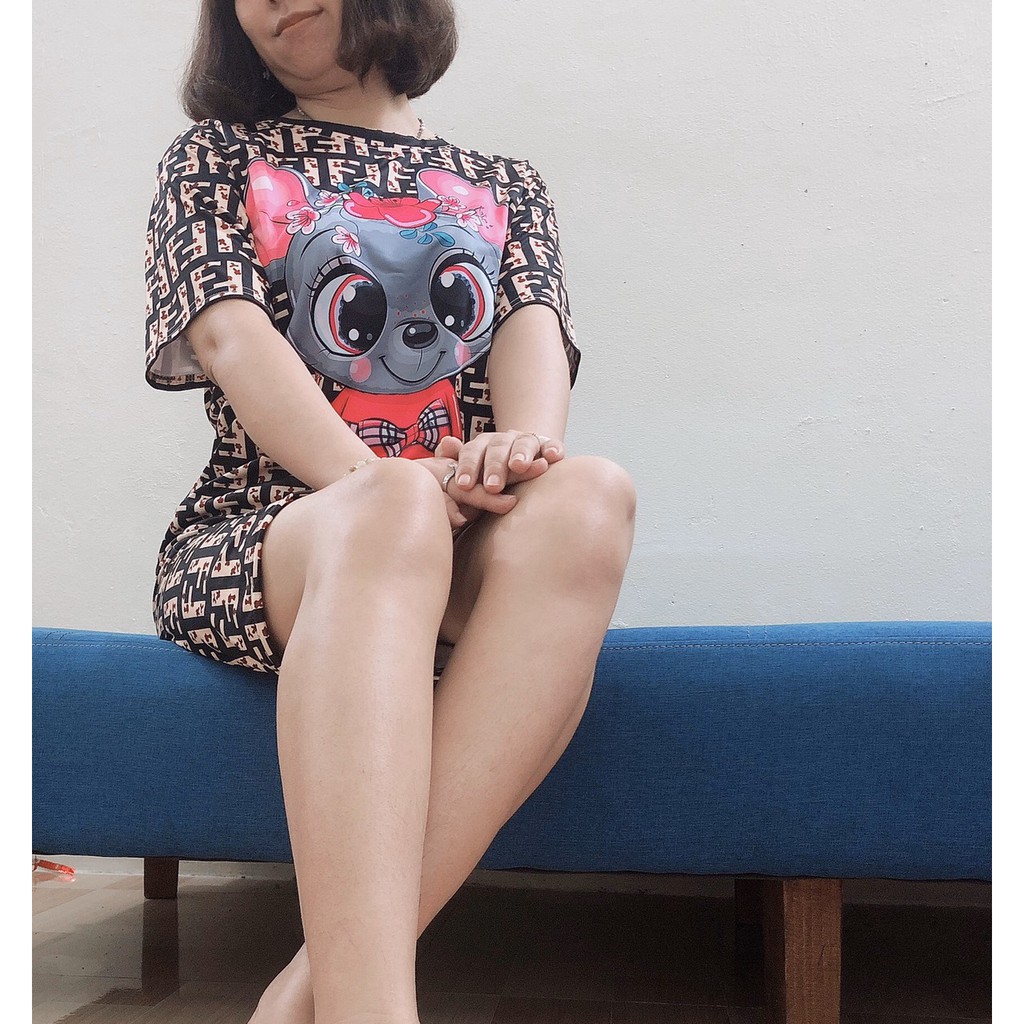 Đồ bộ thun 3D dày đẹp, mặc nhà, mặc ngủ, quần lửng, có túi | BigBuy360 - bigbuy360.vn