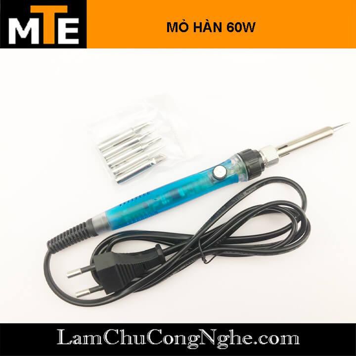 Mỏ hàn thiếc có điều chỉnh nhiệt độ 220V 60W - tặng kèm 5 mũi hàn