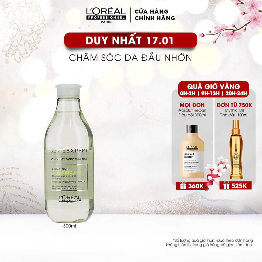 [Mã COSPPD04 giảm 10% đơn 600K] Dầu gội chăm sóc da đầu nhờn Serie Expert Pure Resource 300ml