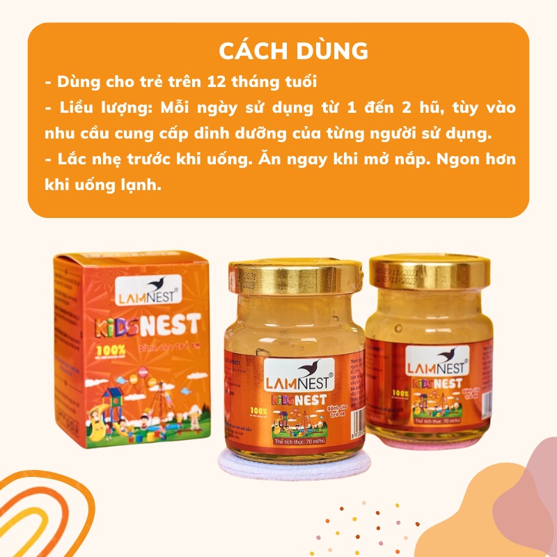 Combo 6 hũ Yến chưng sẵn 30% yến Lamnes cho bé - yensaocaocaplamnest