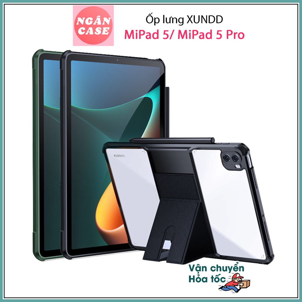 Ốp lưng Xiaomi MiPad 5 / MiPad 5 Pro (11 inch), Chính hãng XUNDD, Chống shock, Mặt lưng trong, Viền TPU, CÓ CHÂN ĐỨNG
