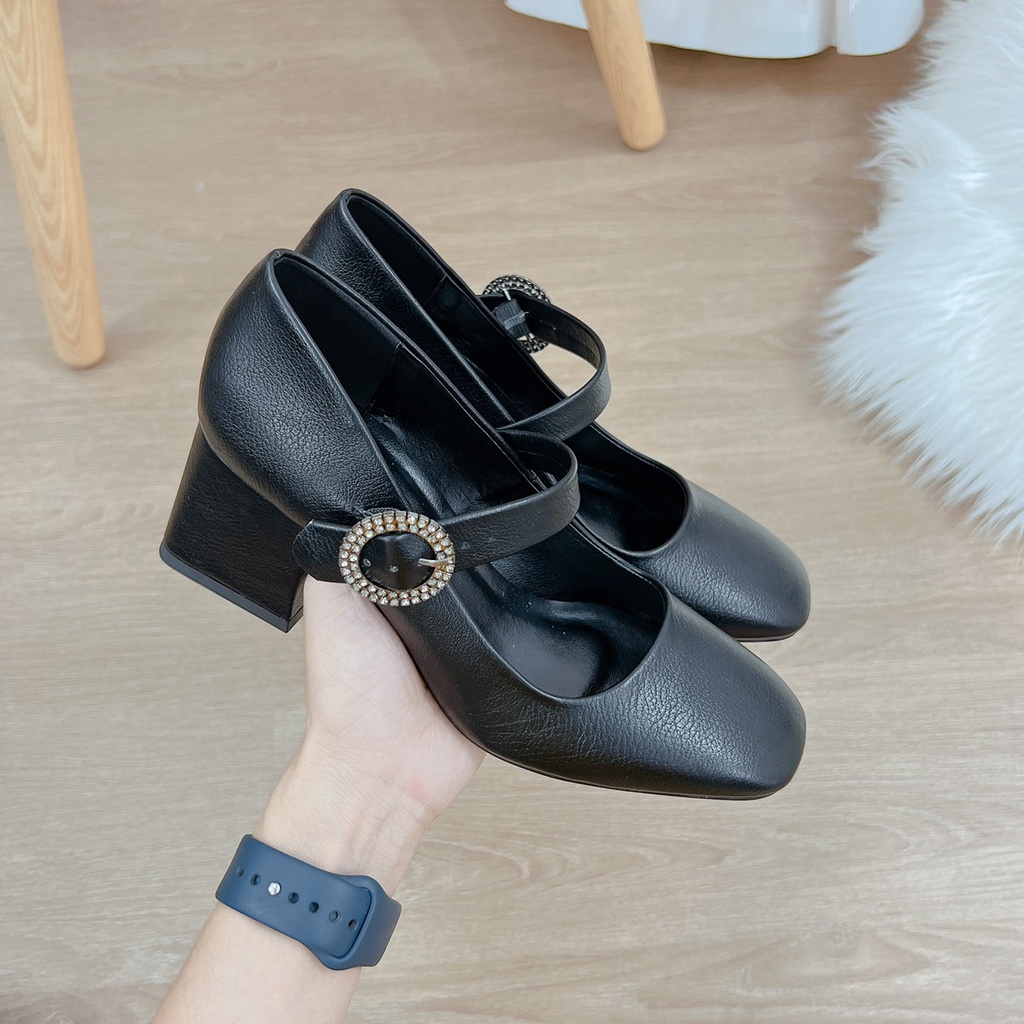 Giày Cao Gót Dây Hậu Khóa Cạnh Tròn CLA79