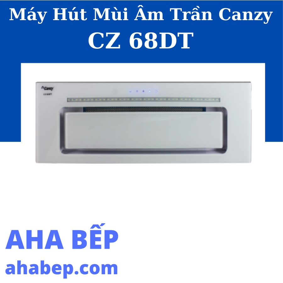 Máy hút mùi Canzy CZ-68DT 90cm âm tủ, màu inox và kính trắng ngọc